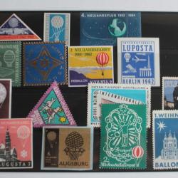 Lot 15 Vignettes poste aérienne Ballon poste