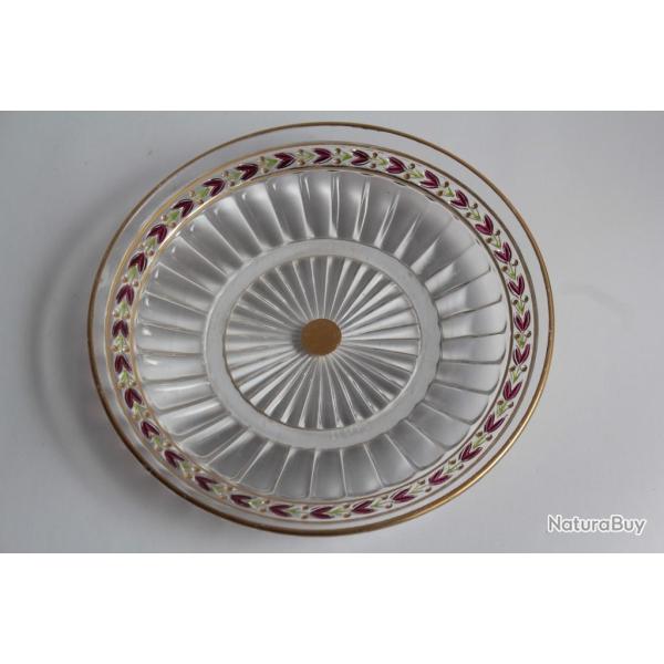 SAINT LOUIS Petite assiette cristal Laurier