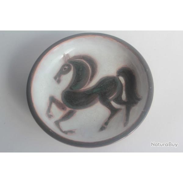 MENELIKA Plat cramique Cheval Suisse