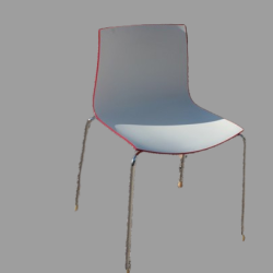 Chaise design bicolore rouge/blanc Arper Catifa 46 par Alberto Lievore