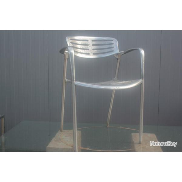 Fauteuil Toledo empilable aluminium Jorge Pensi pour Amat 1988