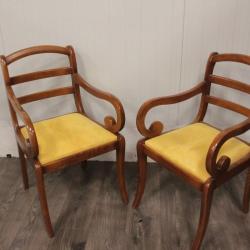 Paire fauteuils  vintage a dossier barrette style anglais