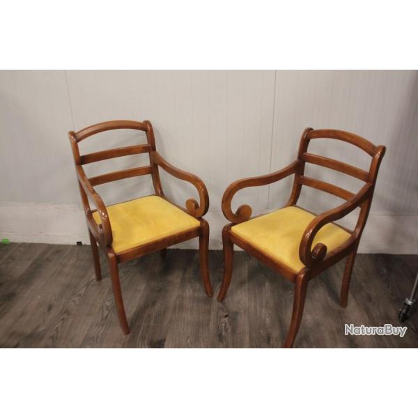 Paire fauteuils  vintage a dossier barrette style anglais