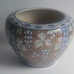 Cache-pot grès Kéramis Charles CATTEAU Kéramis D649 Vigne Art déco