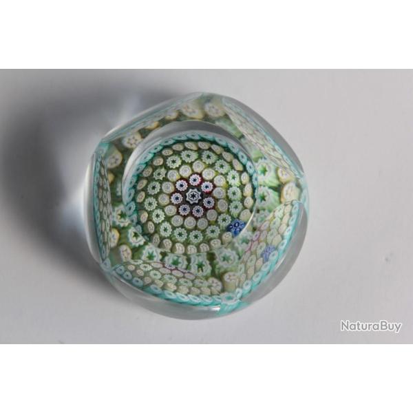 Boule presse-papier facettes Millefiori Whitefriars