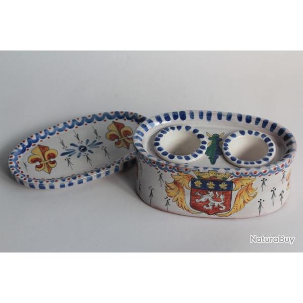 Encrier fa�ence Alcide Chaumeil Lyon