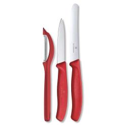 Set 3 couteaux Victorinox office Swiss Classic rouge