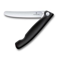 Couteau office pliant Victorinox Swiss Classic 11cm noir a dents