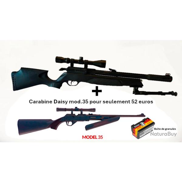 PACK COMBIN� ! PACK5 Carabine Arrow Gamo 4,5 mm + Carabine PCP pompe Daisy 35, 4,5 mm + Lun. 4 x 20
