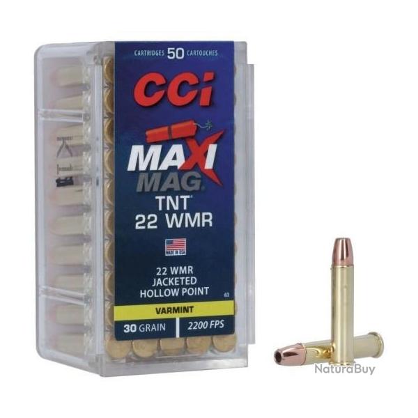 Munitions CCI 22WMR Varmint Maxi-Mag TNT JHP 30GR PAR 250