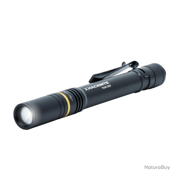 Lampe de Poche LED stylo hybride Rechargeable et Piles - PYRALIS 200H - 200 lumens -HACKNITE