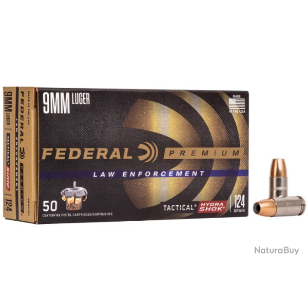 Balles Federal Hydra-Shok JHP - 9 mm Luger