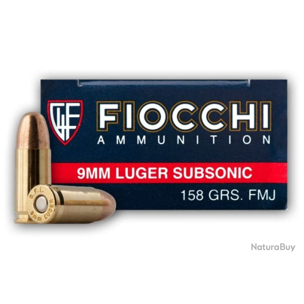 Balles Fiocchi Full Metal Jacketed - 9 mm Para Sub / 158 Gr