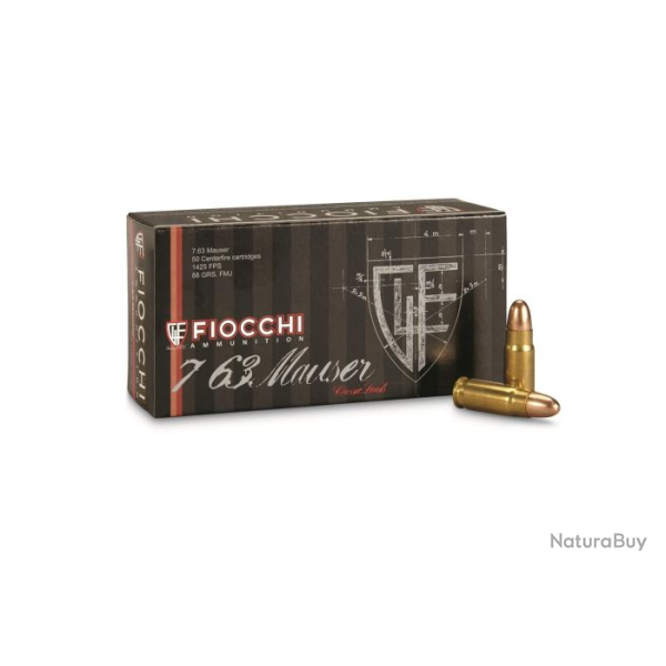 Balles Fiocchi Full Metal Jacketed - 7.63 Mauser / 88 Gr