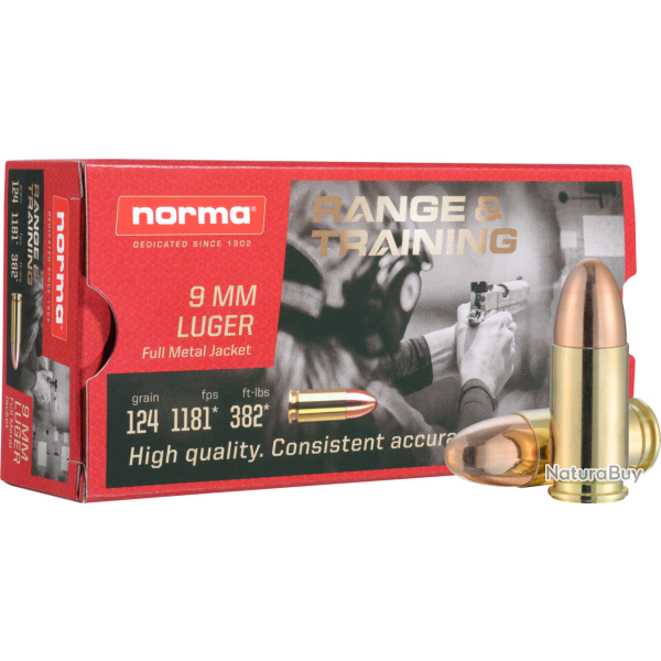 Balles Norma Range and Training Full Metal Jacket - 7.62x39 / 8 g
