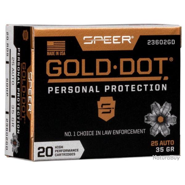 Balles Speer Gold Dot Hollow Point - 25 Auto / 35 Gr