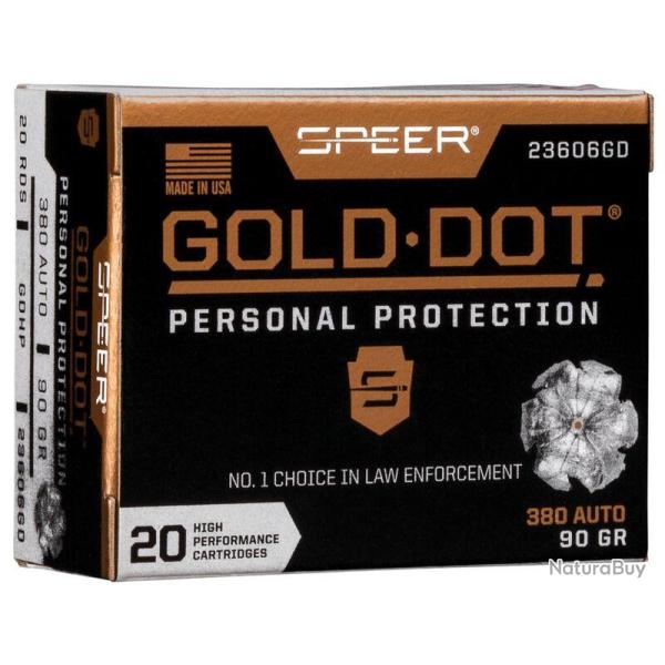 Balles Speer Gold Dot Hollow Point - 380 Auto / 90 Gr