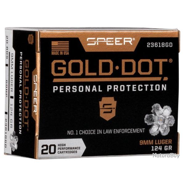 Balles Speer Gold Dot Hollow Point - 9 mm / 124 Gr