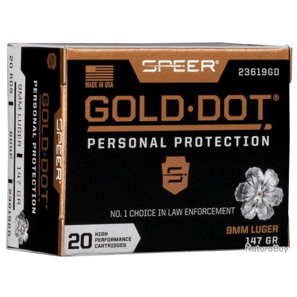 Balles Speer Gold Dot Hollow Point - 9 mm / 147 Gr
