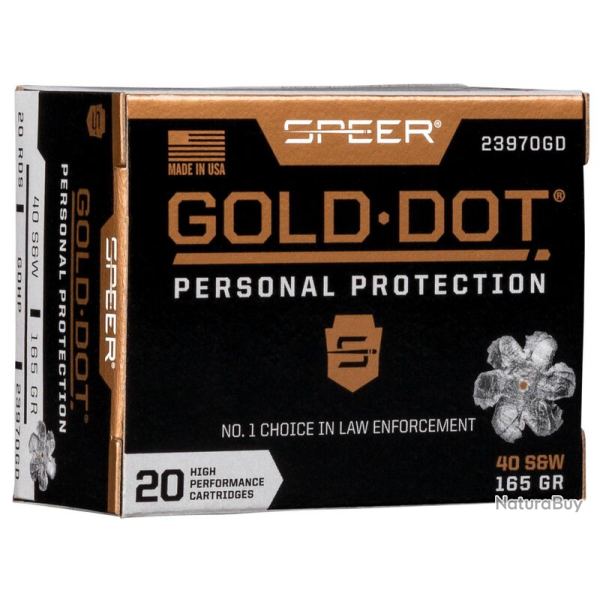 Balles Speer Gold Dot Hollow Point - 40 S&W / 165 Gr