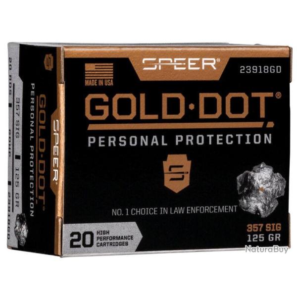 Balles Speer Gold Dot Hollow Point - 357 Sig / 125 Gr