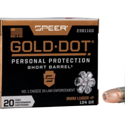 Balles Speer Gold Dot Hollow Point - Short Barrel - 9 mm Luger +P