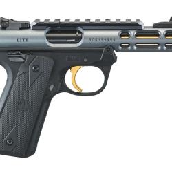 Pistolet Ruger Mark IV Hunter 22/45 Lite - 22 LR / Gris anodis&eacute; - canon or / Filet&eacute;