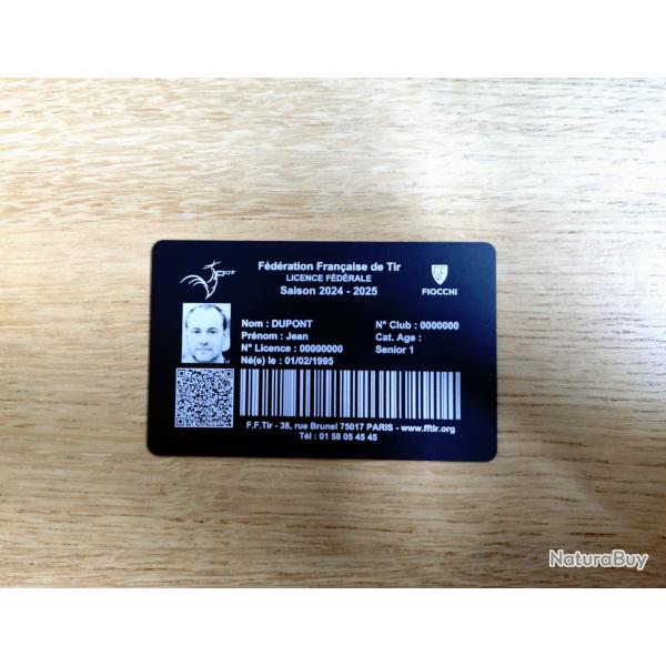 Carte Licence FFTir Grav�e / Chasseur / SIA  - Laser HD - DESTOCKAGE