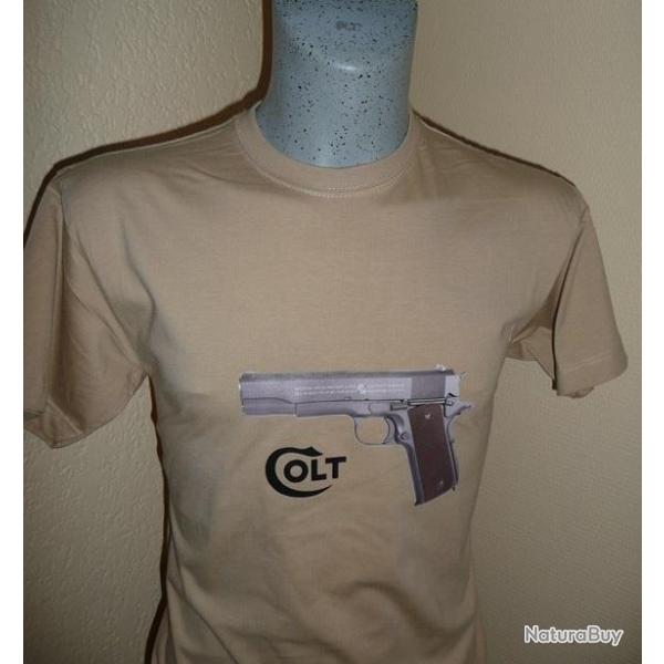 T SHIRT pistolet  COLT 1911 Original ( 45 ACP 11,43 mn USA tee-shirt AIRSOFT PAINTBALL