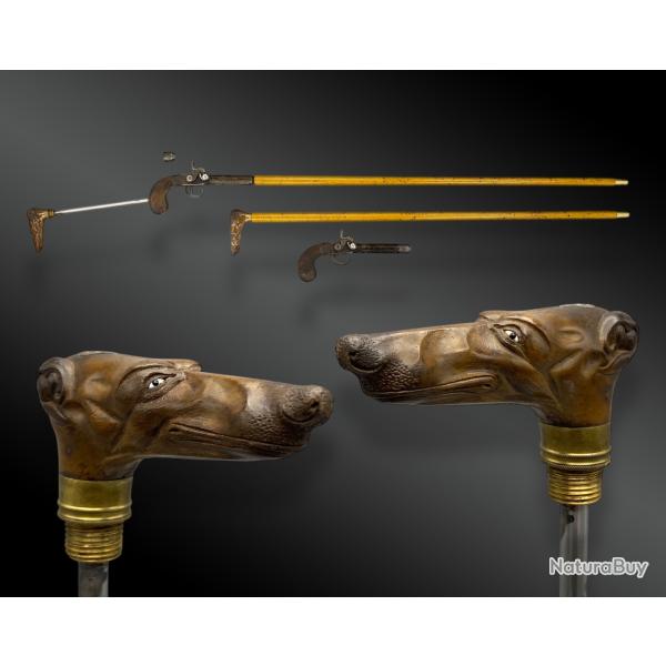Paire De Pistolets Jalabert Lamotte � Syst�mes Combin�s : Cannes Et Crosses Amovibles France