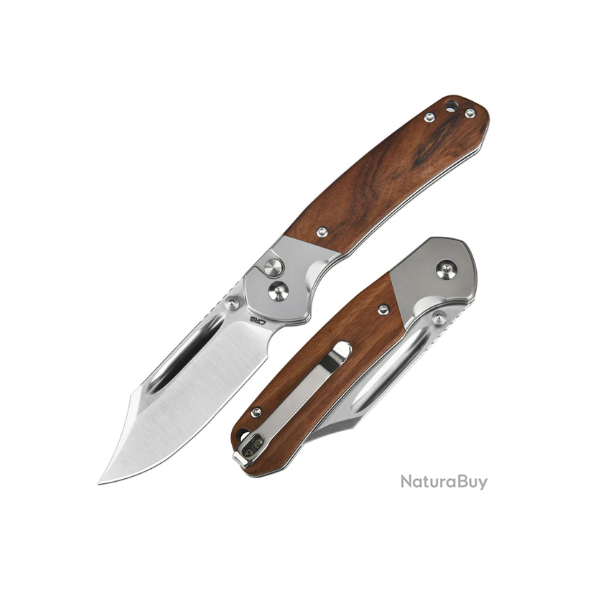 CJRB Pyrite Bowie J1942-RW Couteau de poche mitre en acier