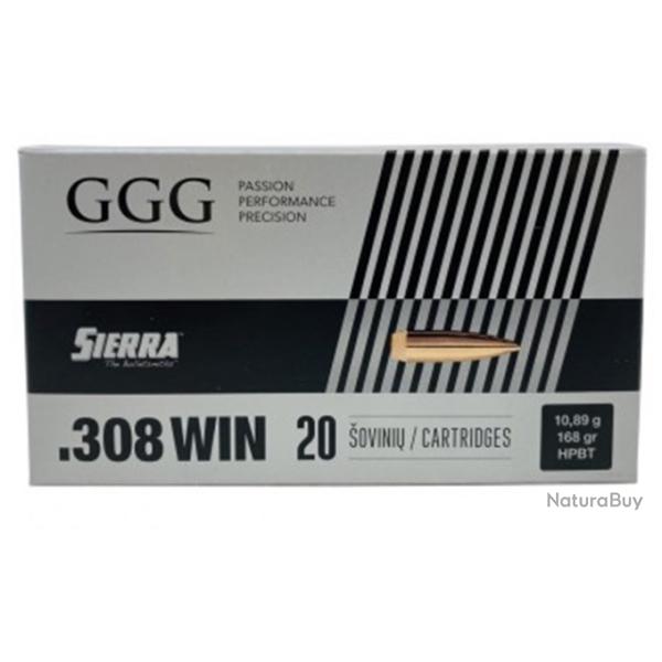 20 Munitions .308 Win HPBT Match 168 gr - GGG / Sierra