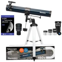 Pack T&eacute;lescope DISCOVERY SPARK 769 EQ avec oculaires, zoom et guide d&eacute;butant en astronomie132.8