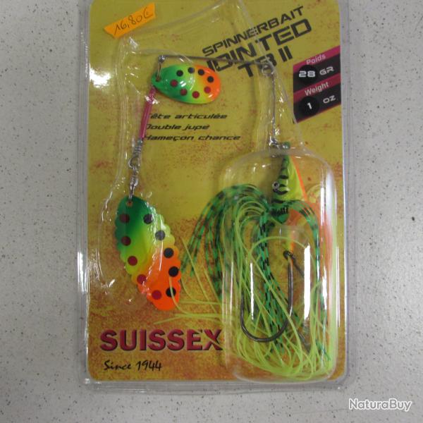 Spinnerbait jointed target blade 2, 28 gr, de marque SUISSEX, mod�le fun fluo