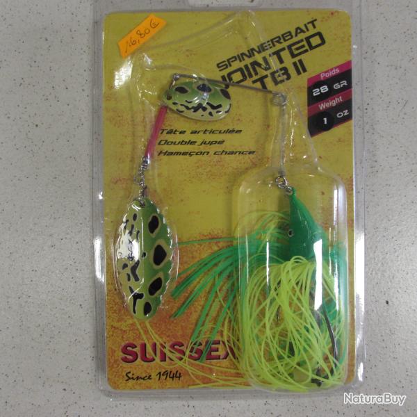 Spinnerbait jointed target blade 2, 28 gr, de marque SUISSEX, mod�le frog