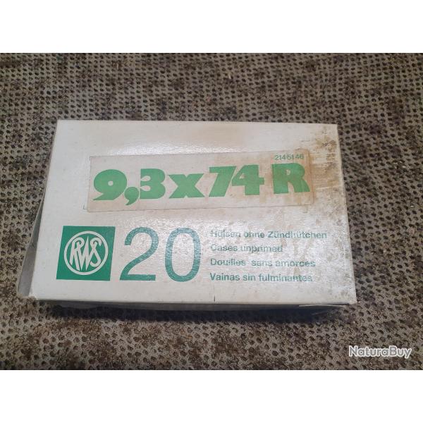 1 boite RWS de 20 douilles neuves de calibre 9,3x74R