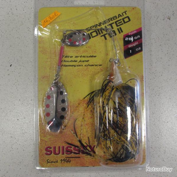 Spinnerbait jointed target blade 2, 28 gr, de marque SUISSEX, mod�le silver