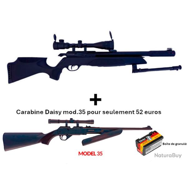 PACK COMBIN� ! PACK9 Carabine Arrow Gamo 4,5 mm + Carabine PCP pompe Daisy 35, 4,5 mm + Lun. 4 x 20