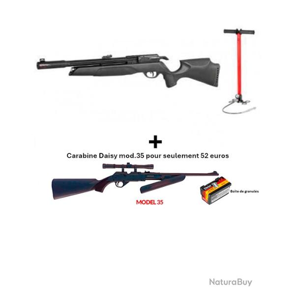 PACK COMBIN� ! PACK10 Carabine Arrow Gamo 5,5 mm + Carabine PCP pompe Daisy 35, 4,5 mm + Lun. 4 x 20
