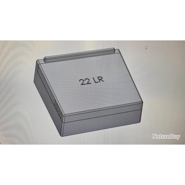 Caisse / boite de transport / stockage de 100 munitions 22Lr long rifle