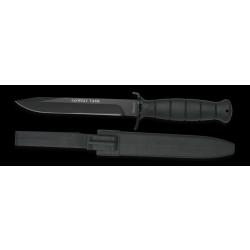 Couteau Albainox Combat Task 32084 - Lame Fixe Noir Acier Inoxydable