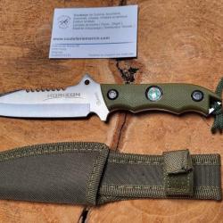 Couteau Albainox Horizon 32105 - Lame Inox 13,2&nbsp;cm, Manche ABS Vert et &Eacute;tui