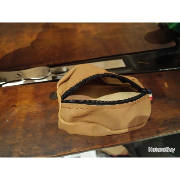 Bourse en cuir made in FranceBeige