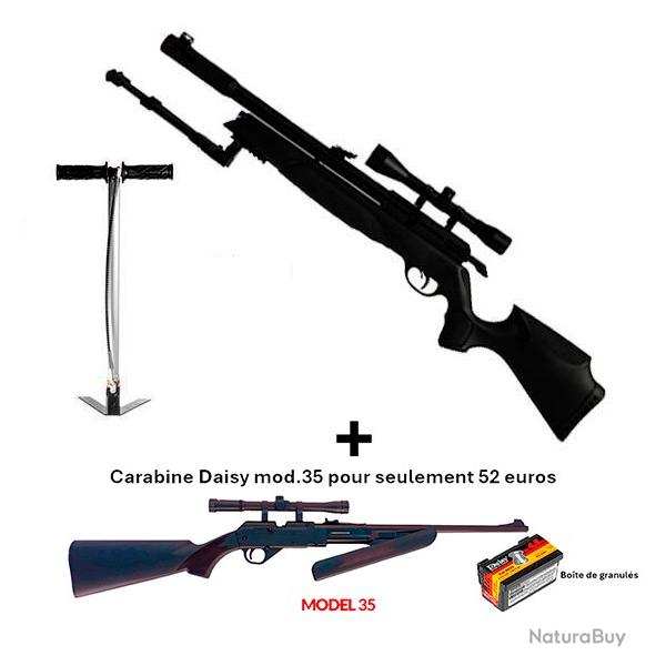PACK COMBIN� ! PACK13 Carabine Arrow Gamo 5,5 mm + Carabine PCP pompe Daisy 35, 4,5 mm + Lun. 4 x 20