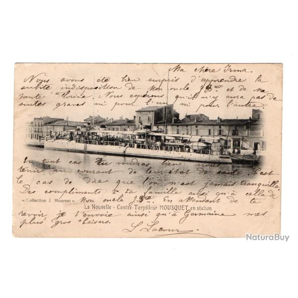 CPA -LA NOUVELLE - Le Contre Torpilleur " MOUSQUET" en station N�1402