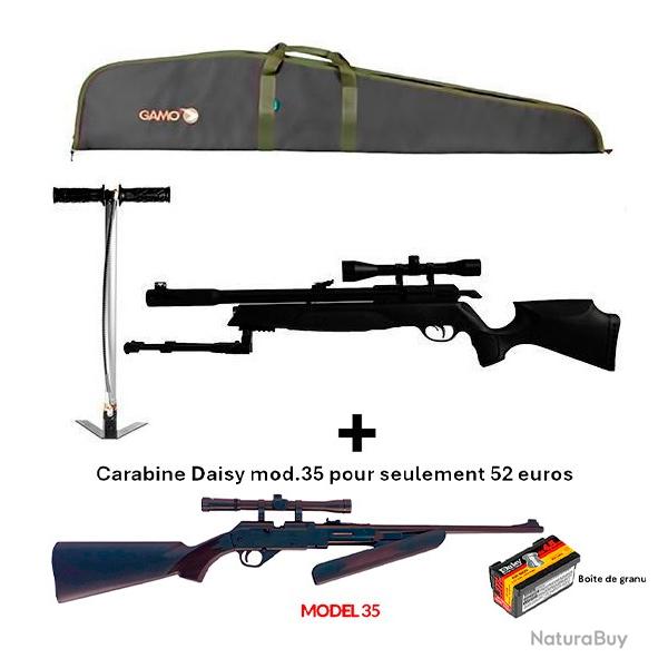 PACK COMBIN� ! PACK17 Carabine Arrow Gamo 4,5 mm + Carabine PCP pompe Daisy 35, 4,5 mm + Lun. 4 x 20