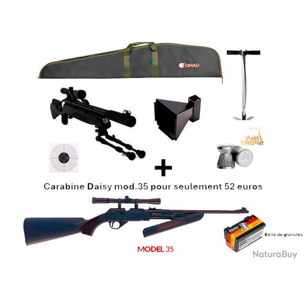 PACK COMBIN� ! PACK19 Carabine Arrow Gamo 5,5 mm + Carabine PCP pompe Daisy 35, 4,5 mm + Lun. 4 x 20