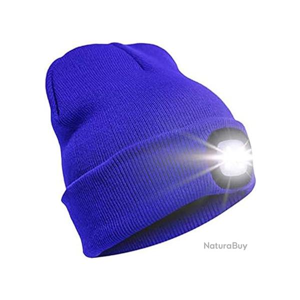 BONNET + LAMPE FRONTALE USB - BLEU - LIVRAISON GRATUITE