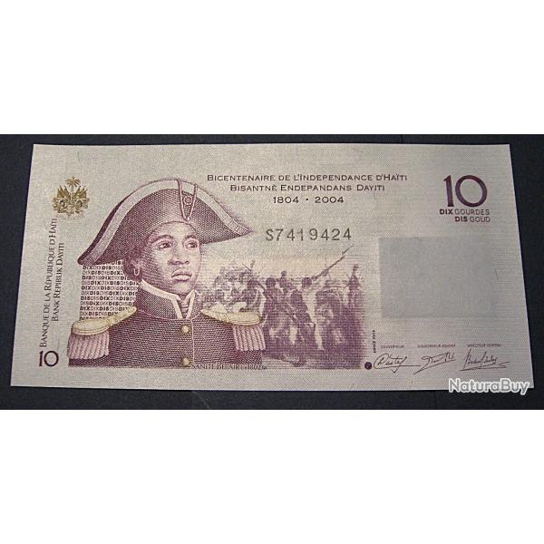 Haiti billet du bicentenaire 10 gourdes 1804-2004  superbe