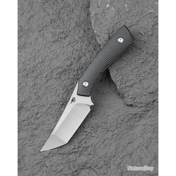 Couteau Bestech Step Lame Tanto Acier D2 Satin Manche G-10 Noir Etui Kydex BTKFK06A